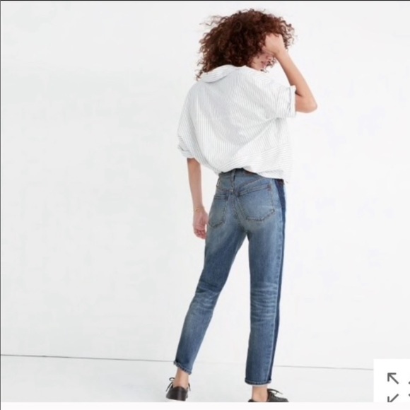 Madewell high-rise slim boyfriend tuxedo stripe - Picture 4 of 9